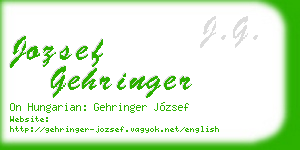 jozsef gehringer business card